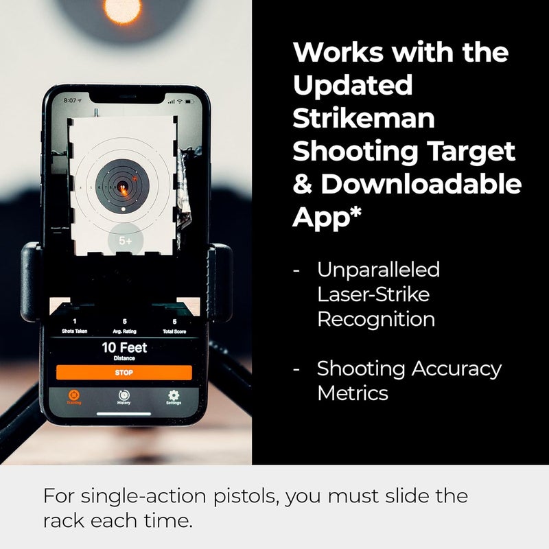 Strikeman 9mm Dry-Fire Laser Training System - Great for Target Shooting Practice with Pistols - Kit Includes Access to Updated App (No Subscription Needed), Cartridge, Target & Phone Holder - Image 4